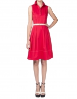 Red shirtwaist dress 