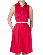 Red shirtwaist dress 