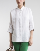 Camisa blanca manga tres cuartos