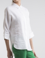 White shirt with three quarter sleeves