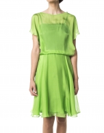 Green chiffon dress