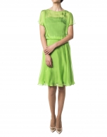 Green chiffon dress