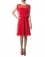 Red chiffon dress