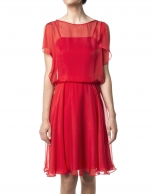 Red chiffon dress