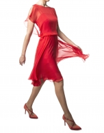 Red chiffon dress