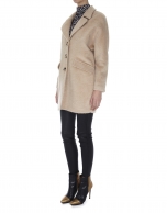 Beige coat with wool and alpaca lapels