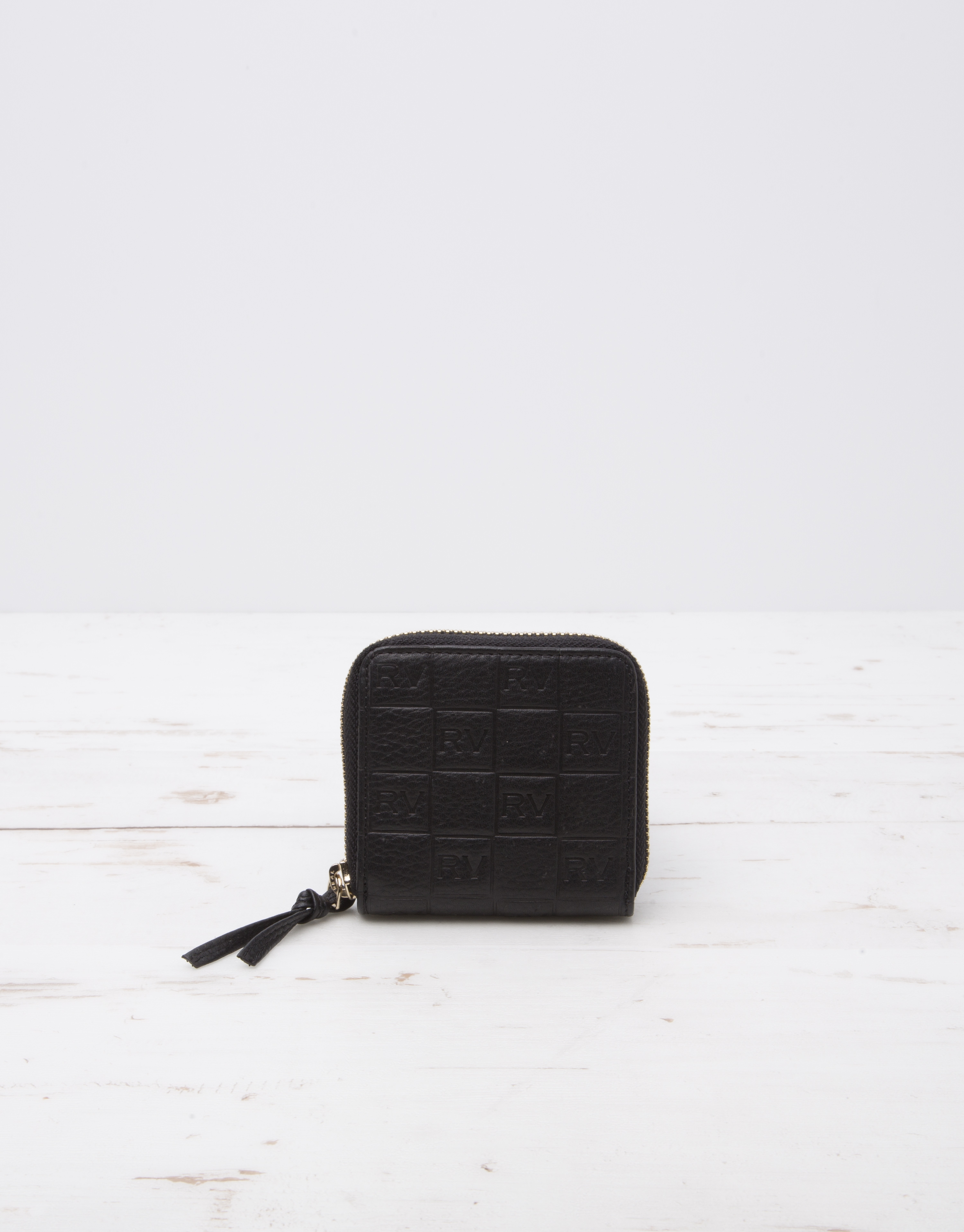 Black change purse with logo