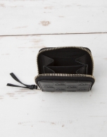 Black change purse with logo