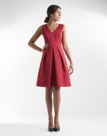 Vestido vuelo jacquard rojo