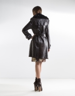 Dark brown and cocoanut trench coat