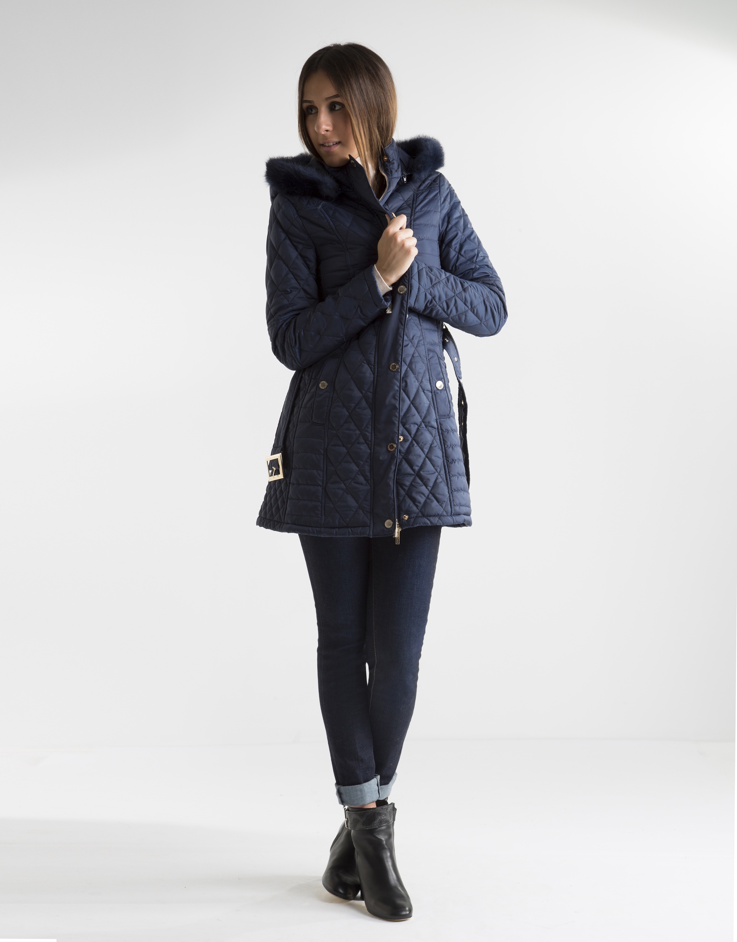 Long blue anorak