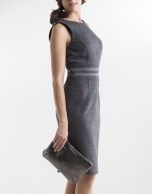 Gray fitted dress with belt