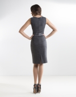 Gray fitted dress with belt