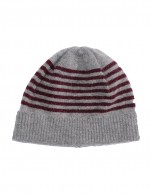 Gorro rayas gris burdeos