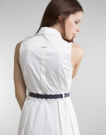 Off-white shirtwaist dress with full skirt