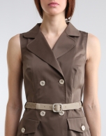 Khaki green shirtwaist dress