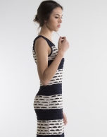 Long two tone knit dress