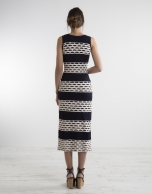 Long two tone knit dress