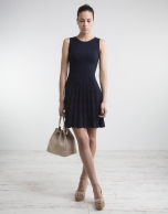 Navy blue knit loose dress