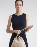 Navy blue knit loose dress