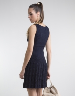 Navy blue knit loose dress