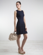 Navy blue knit loose dress