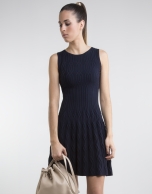 Navy blue knit loose dress