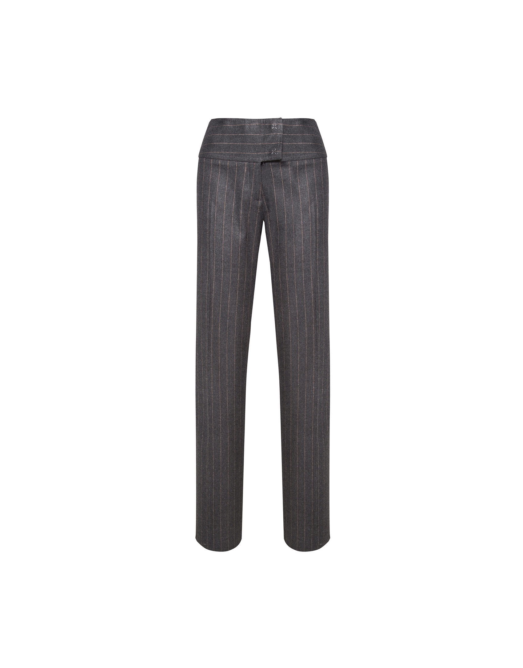 Straight gray and beige diplomatic striped pants 