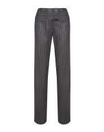 Straight gray and beige diplomatic striped pants 