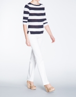 Sailor striped sweater with round neck 