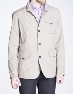 Khaki track jacket with three pockets 