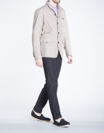 Khaki track jacket with three pockets 