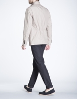 Khaki track jacket with three pockets 