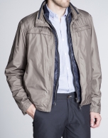 Khaki track jacket with removable vest 