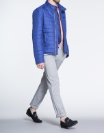 Blue quilted track jacket