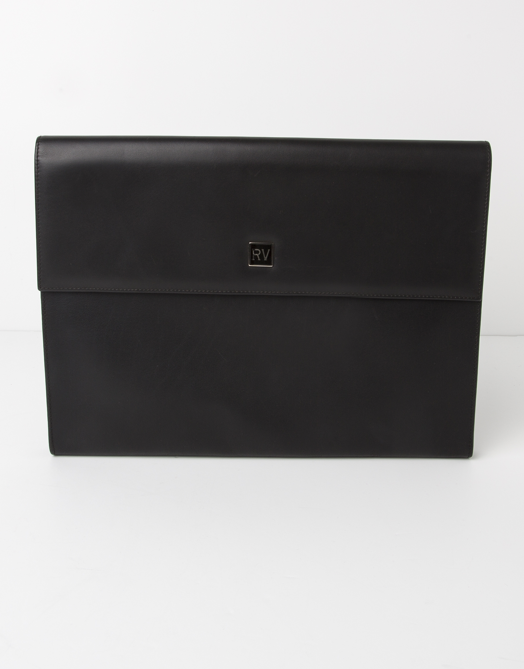 Black leather briefcase