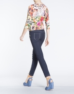 Floral print three quarter sleeve top 