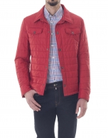 Red windbreaker with collar