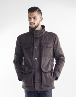 Chocolate brown tracksuit jacket with four pockets