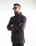 Chocolate brown tracksuit jacket with four pockets