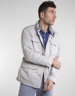 Beige parka with four pockets