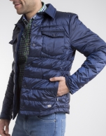 Deep blue quilted windbreaker