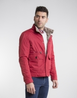 Cazadora reversible beige/rojo