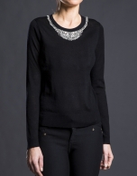 Black fine jersey with lace