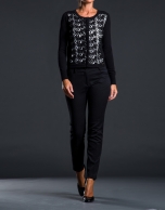 Black crochet knit jacket