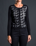 Chaqueta negra punto crochet