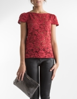 Red top with lace