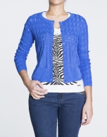 Klein blue sweater with ripple effect