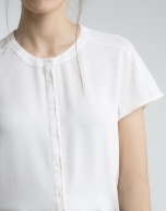 Ivory shirt with Mao collar