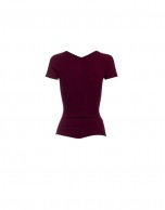 V-neck short sleeve bordeaux pullover